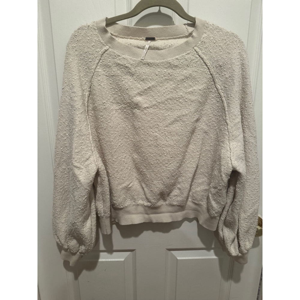 Free People Cream Pullover Sweater Women's Size Medium - Picture 1 of 3
